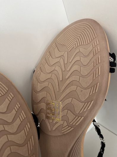 SANDALS. Libra Pop brand- Embellished With Black, Gold & Silver charms. Ultra Comfortable. Size Uk 6 Eu 39 Purchased In Toulouse. Brand New In Box.