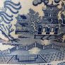Beautiful Antique Blue and White Transferware Willow Pattern Large Platter, Unknown Maker, Circa 1860's, Most Likely Staffordshire Made Image 5