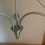 Semi-flush antique brass ceiling  light fitting with 3 frosted glass shades. Image 7
