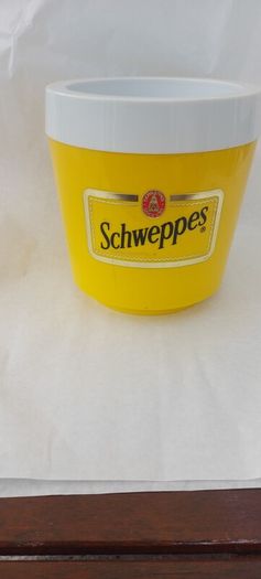 1980s Schweppes ice-bucket, unusual, hard to come by,used  condition, sold as seen, buyer collects or pays postage thank you,