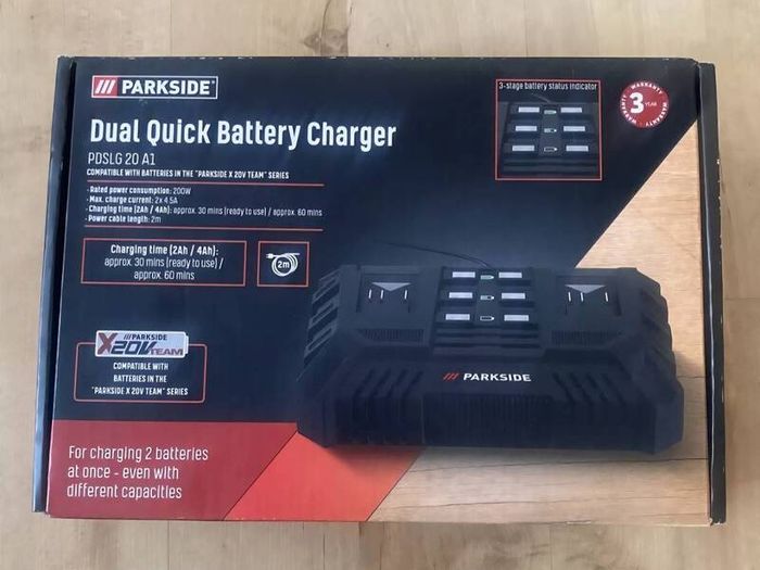Parkside Performance X20V Cordless Brushless Impact Driver 226NM 1/4 Hex. 12AH 8AH 4AH X20V Smart Bluetooth Batteries 12A X20V Smart Bluetooth Super FAST Charger. 2x 4.5A X20V Dual Fast Charger. 4.5A X20V Fast Charger PDSSAP 20-Li D3