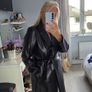 Ladies Black Faux Leather Coat New. Size 12/14 Image 4