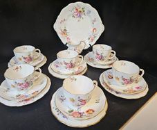 Vintage Royal Crown Derby China "Derby Posies" Bone China Tea Set