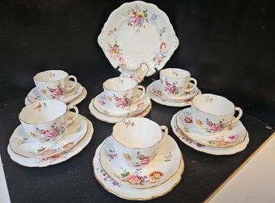 Vintage Royal Crown Derby China "Derby Posies" Bone China Tea Set