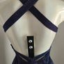 Worn once. So Amazing Size 8 Lurex purple navy pink sparkle dress with kick pleat Image 5