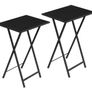TV Tables for Eating Foldable, TV Tray Table, Small Sofa Laptop Dinner Table for Small Space, Metal Frame, Black Image 2