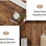 Farmhouse Console Table, 180cm Extra Long 2-Tier Sofa Table, Rustic Brown Wooden Image 6