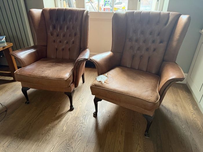 2 Queen Anne Wing Back Chairs