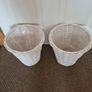 White Wicker Waste Paper Bins X 2 Image 2