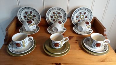 Vintage Mid Century Modern Broadhurst Kathie Winkle Designed Teaset in the Sombrero Pattern