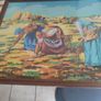 French Vintage Embroidery Picture in a wooden Frame - Women working in the Fields-70s Image 4