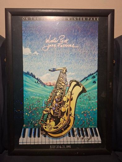 Original 1991 Winter Park Jazz Festival Poster signed by the Artist