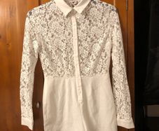 Boohoo white lace playsuit