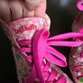 Girls Lelli Kelly pink high-top trainers Image 2