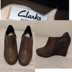 Clarks Brown Wedge Ankle Boots