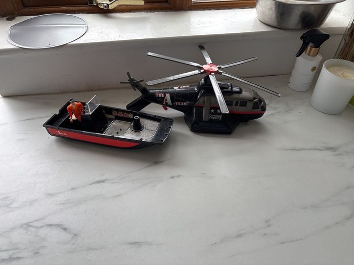 vintage A-team boat & helicopter