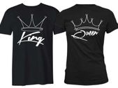 King And Queen Couple T-shirts  Tops Tees For Valentines Day Gift Present