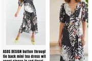 ASOS dress chic abstract puff sleeve fun