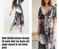 ASOS dress chic abstract puff sleeve fun