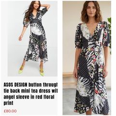 ASOS dress chic abstract puff sleeve fun