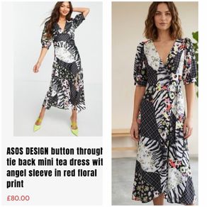 ASOS dress chic abstract puff sleeve fun