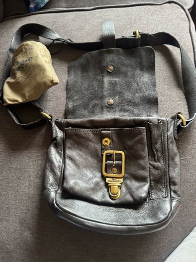 black leather bag