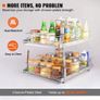 2 Tier 41 cm x 53.3 cm Pull Out Cabinet Organizer, Heavy Duty Slide Out Pantry Shelves, Chrome-Plated Steel Roll Out Drawers Image 6