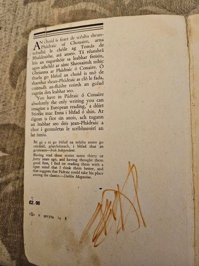 Scothscealta. By Padraic O Conaire.  Edited by THOMAS DE BHALDRAITHE. Paperback In Good Condition. See Photos For Same.