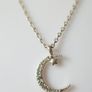 Vintage 925 Sterling Silver Moon and Star Pendant Necklace length 16" - 1,7g Image 4