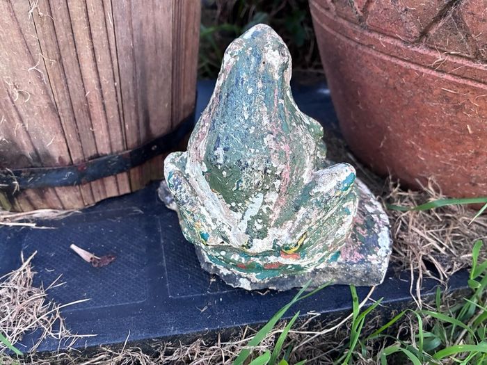 Concrete garden frog