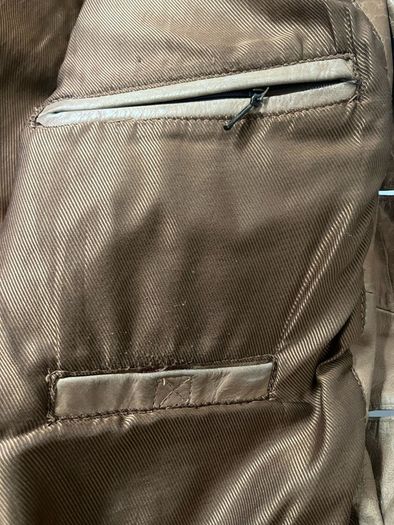Mens Vintage 1970's style Aviatrix Tan Leather Reefer/Safari style Jacket