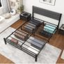 King Size Bed Frame Upholstered Platform Bed Image 3