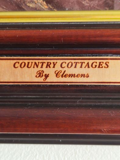 Framed print of oil painting COUNTRY COTTAGES By Clemens