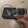 cat double glass bowls with stand, priced to sell Image 2