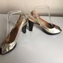 KMB Vienna Ladies Silver irredesant leather peep toe sling back sandals Eu 39 Uk 6 Image 3