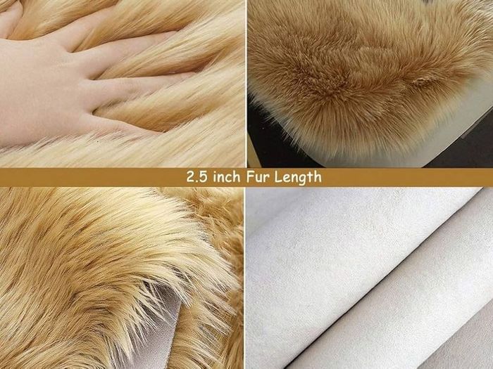 MULTIPLE SIZES AVAILABLE Round Shaggy Rugs Fluffy Fur Area Rug Round Carpet Bedroom Living Room Floor Mat, Camel/Diam 20 inch