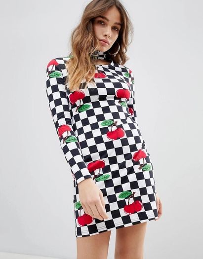 House Of Holland Cherry Print Dress
