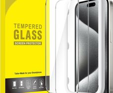 Screen Protector for iPhone 15 Pro 6.1-Inch, Tempered Glass Film with Easy Installation Tool, Case-Friendly, HD Clear, 3-Pack