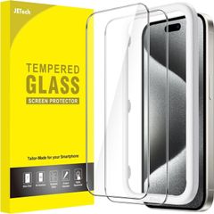 Screen Protector for iPhone 15 Pro 6.1-Inch, Tempered Glass Film with Easy Installation Tool, Case-Friendly, HD Clear, 3-Pack