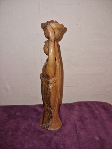 Hand carved wooden woman figure