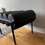 Black leather seat chair ottoman Image 5