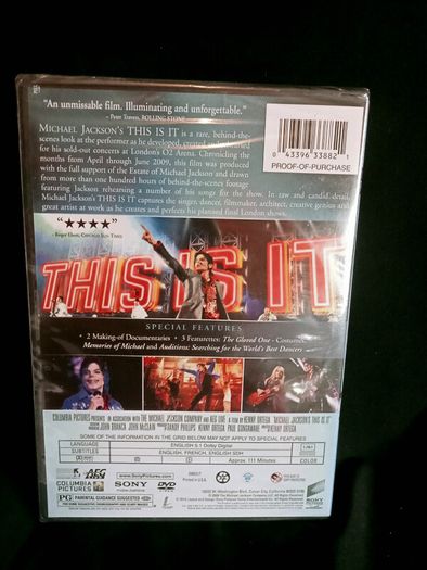 Michael Jackson - This Is It [DVD NEW SEALED - Region 1]