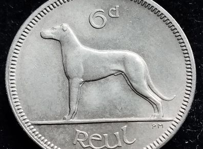 Ireland - 1968 - 6 Pence - Wolfhound - UNC - KM.13a - [2527]