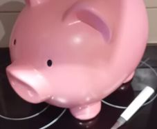 Giant piggy bank money saving tin