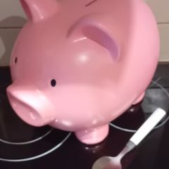 Giant piggy bank money saving tin
