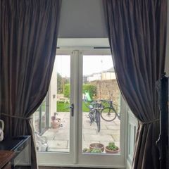 Bespoke raw silk, lined, blackout curtains 120cm x 275cm