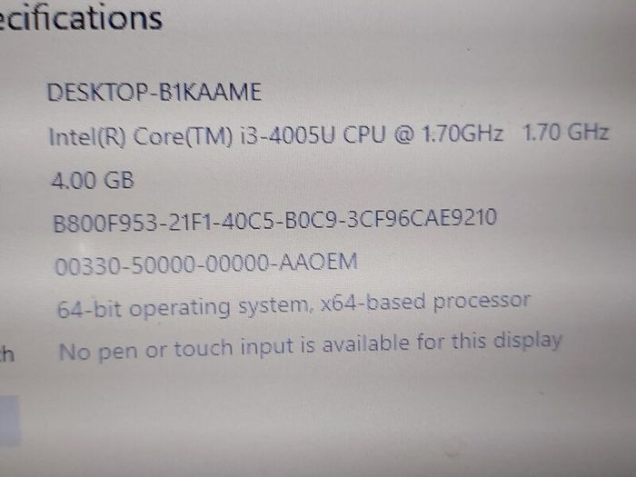 ACER Travelmate P256 Series, Model No. Z5WBH, Intel Core i3-4005U CPU, 1.7GHz, 4GB Ram, 500GB HDD, Windows 10, Microsoft Edge, Chrome and VLC