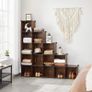16 cube shelf system, shoe shelf, DIY cube shelf, stackable, plug-in shelf made of PP plastic, cloakroom, room divider, for bedroom, office, vintage brown Image 2