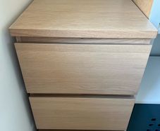 IKEA MALM 3 Drawer Chest Oak Veneer Like New