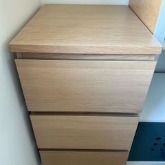 IKEA MALM 3 Drawer Chest Oak Veneer Like New